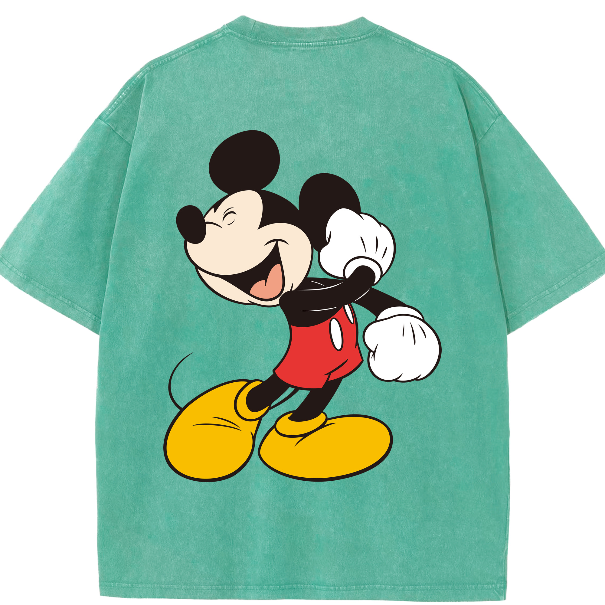 （画像用） ミッキーマウス Mickey Mouse 綿100% ヴィンテージ風 半袖Tシャツ（背面プリント）